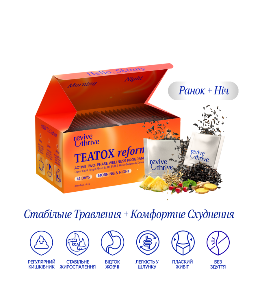 TEATOX reform — травлення + схуднення (чай ранок/ніч)