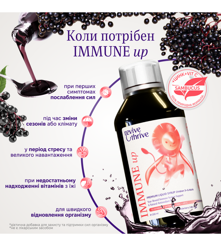 IMMUNE up — сироп чорної бузини (імунітет родини)